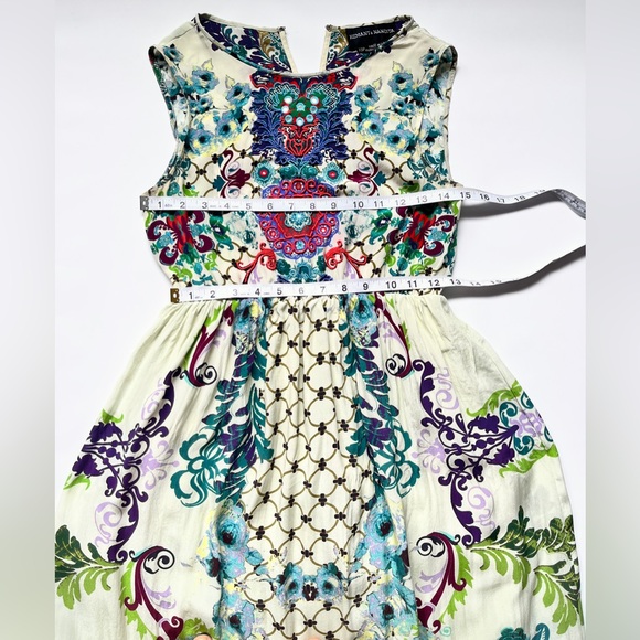 Hemant & Nandita Silk Embroidered Canaria Maxi Dress - Picture 4 of 13